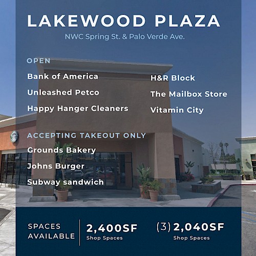 See What's Open for Business at Lakewood Plaza