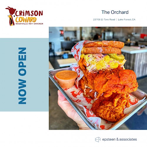 Crimson Coward Now Open at The Orchard