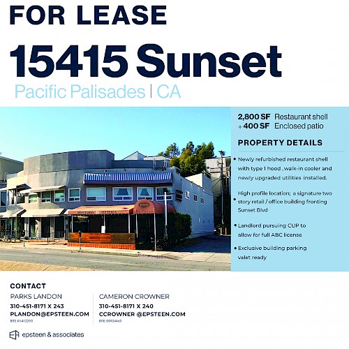 Restaurant Space Available - Pacific Palisades