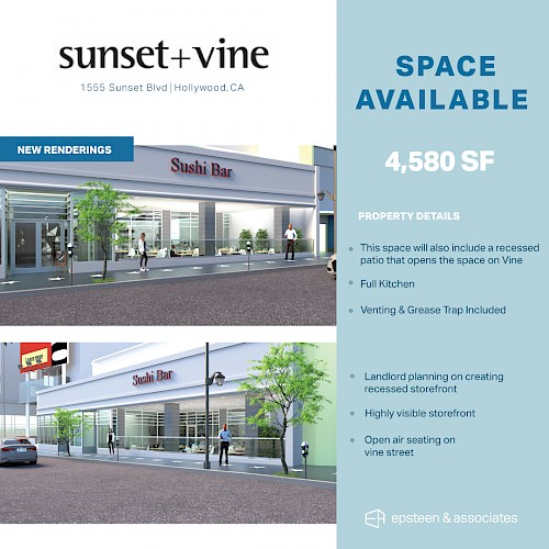 Sunset + Vine - New Restaurant Renderings
