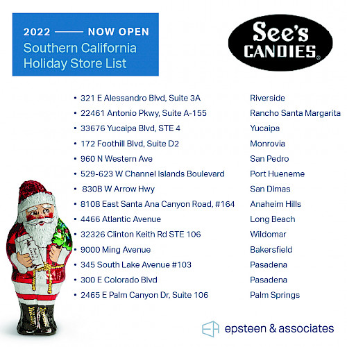 Make Sure to Stop By a See's Candies Holiday Store in Southern California