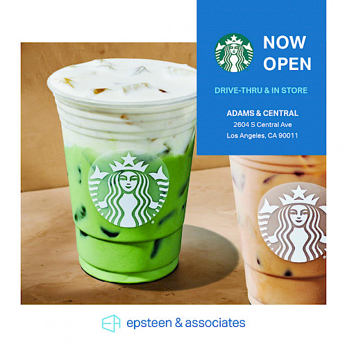 Starbucks Now Open | Adams & Central