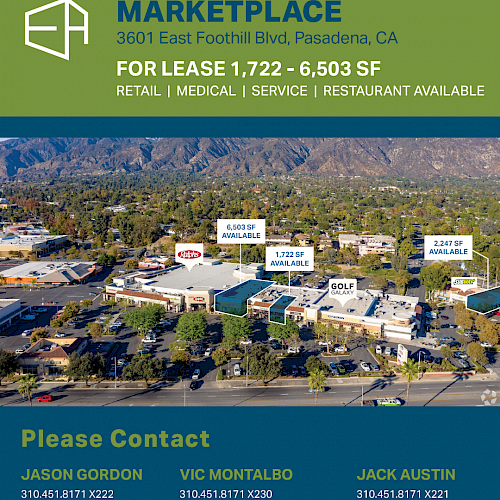 Foothill Rosemead Marketplace | Ideal for Retail, Medical, Service and Restaurant Users