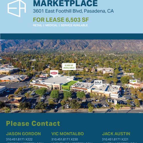 6,503 SF For Lease | Foothill Rosemead Marketplace